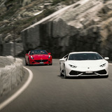 The start of the Grimsel Pass Lamborghini 